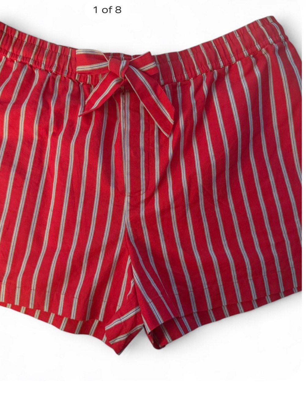 Damson Madder Krissy Boxer Short Striped Red Tie-Waist Women's 16 Nordstrom’s